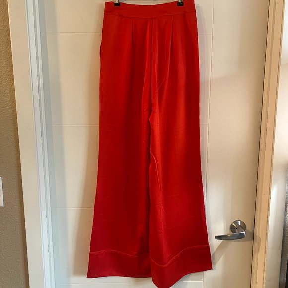 Express X LadyGang High Waisted Satin Wide Leg Pant Size 0 NWT - Picture 4 of 8